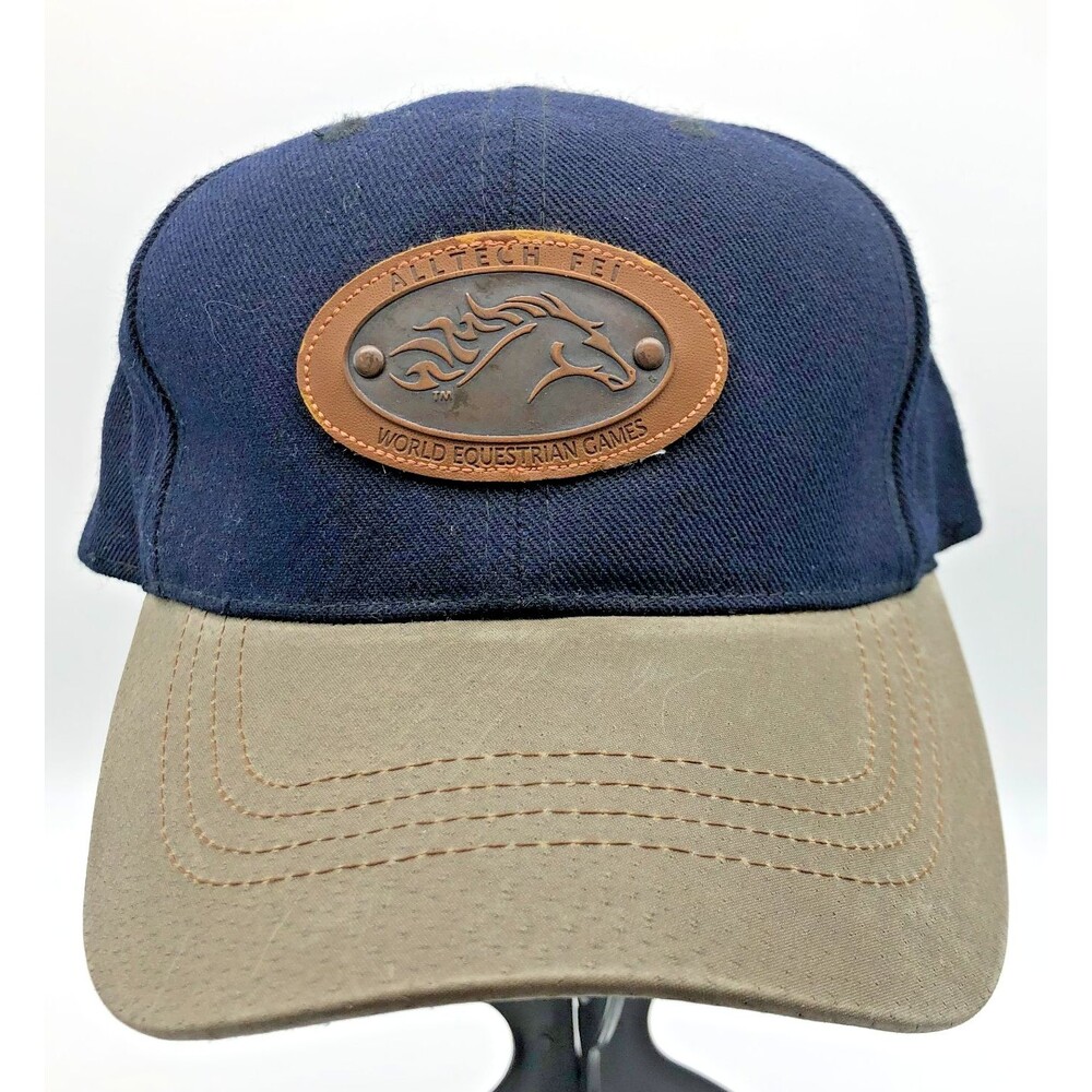 FEI WEG 2010 Lexington KY Ball Cap Hat Blue Leather Bill Equestrian Horse